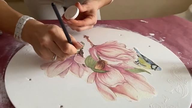 Поднос своими руками в технике декупаж с декоративным узором