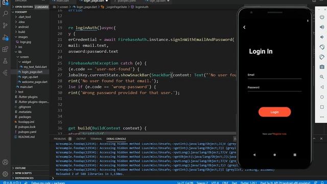 Login And Register Android App Using Firebase In Flutter Authentication Tutorials  Part 8  In Hindi