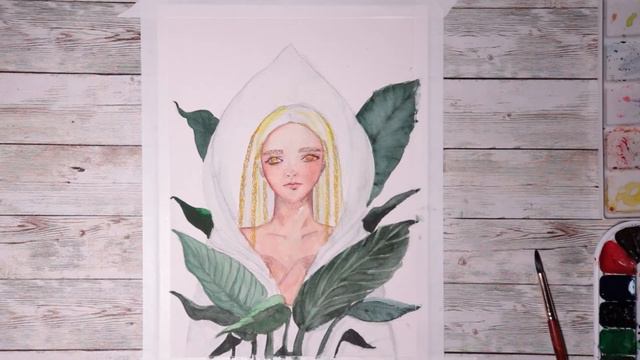 Peace Lily Watercolor Painting Process (Timelapsed) | Plants Are Like People