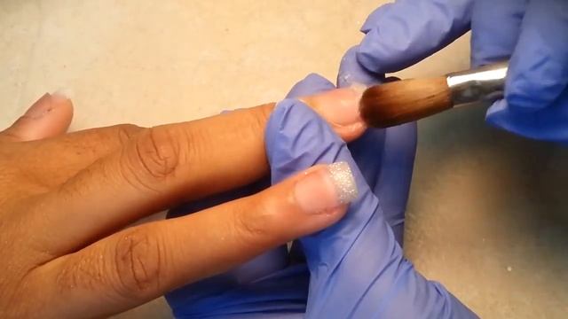 Розовый и блеск акриловые горьким ногти