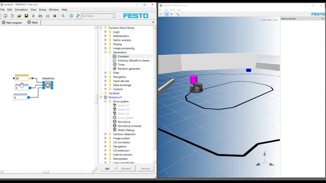 RobotinoSIM: Numerical Input And Operation/Числовой ввод и управление
