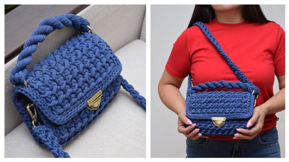 Вяжем сумочку кроссбоди с красивым узором