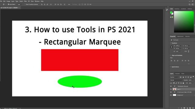 How To Use Rectangular Tool In Photoshop CC 2021 | Photoshop Online Part 4