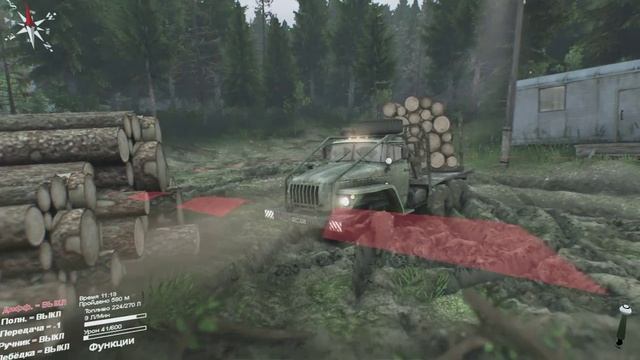 SpinTires - краткий обзор мода Урал 4320 с активным роспуском