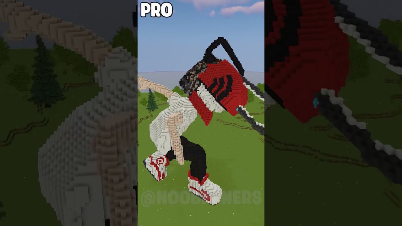 The Chainsaw Man Takes Over Minecraft: The Most Incredible Build #minecraft #shorts #youtubeshorts