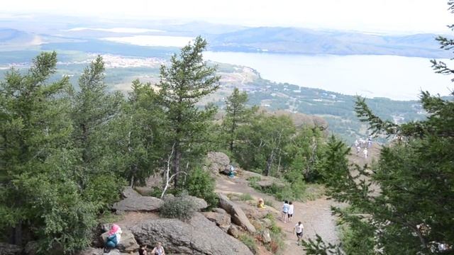 ГЛЦ на озере Банное летом - вид с горы