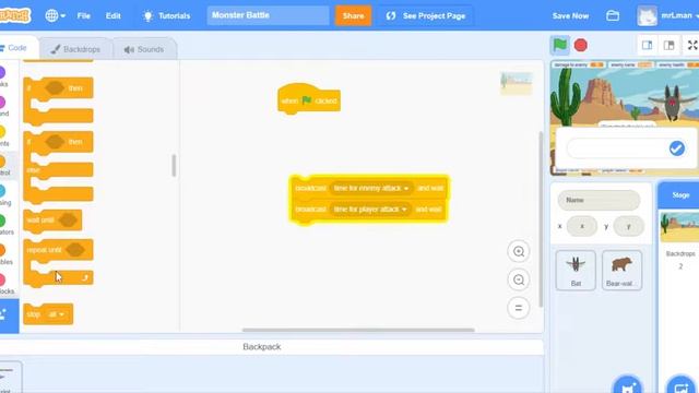 Monster Battle 5 (Scratch) - Game Loop