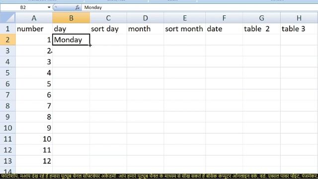 Ms Excel Class 3   NUMBER SERIES, DATE SERIES, MONTH SERIES, DAY SERIES