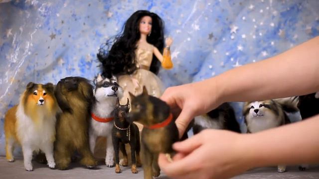игрушечные собаки в мешанной технике, подвижные