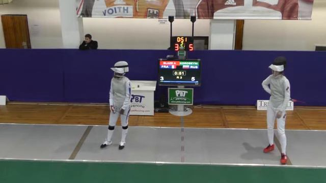 Fencing WC Women Foil Individual Budapest 2013 T08 piste green 01 KOROBEYNIKOVA Larisa RUS vs BLAZE