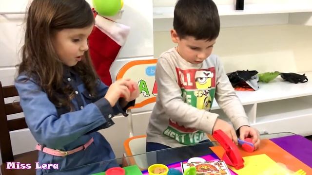 Вкусненькая Пицца из Плей До :) Children Prepare Pizza From Play Doh