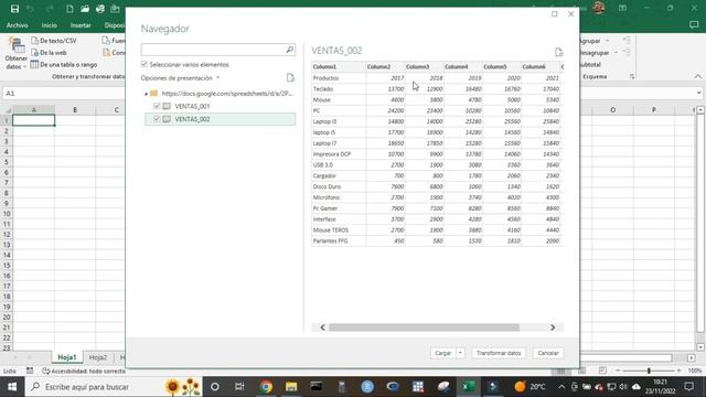 Importar Registros Desde Google Sheets A Microsoft Excel | Conexión Google Sheets Y  Power Query