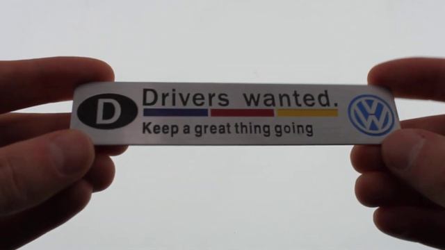 Эмблема универсальная Volkswagen Drivers Wanted 120x26 мм