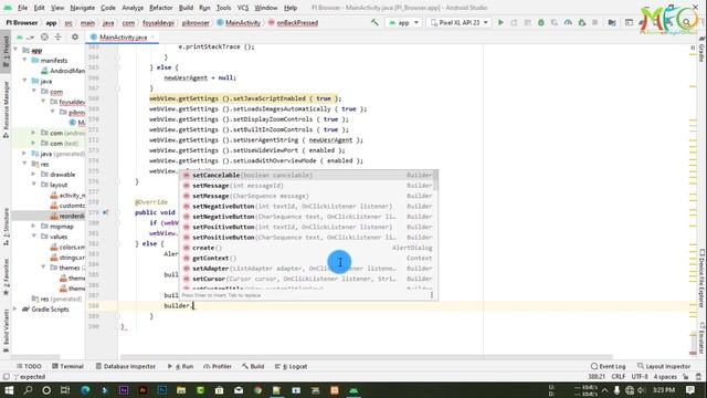 Exit Confirmation Dialog Box For Browser Application - Android Studio Tutorials( AlertDialog )