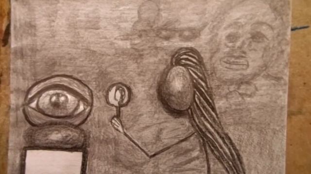 Арт искусство  карандашом . Мой рисунок . 3Д .