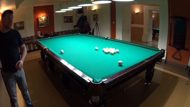 Качественный разбой пирамиды в русском бильярде в исполнении Николая