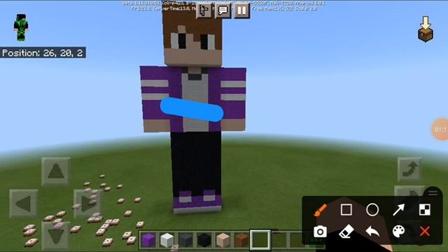 Я показал как построить скин пикселя в майнкрафт