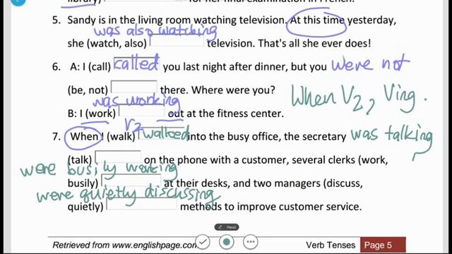 ติวภาษาอังกฤษ By Kru Kris: Verb Tense Exercise 3 Simple Past / Past Continuous