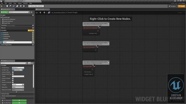 04.  Инвентарь - Создаем виджет слот для инвентаря.