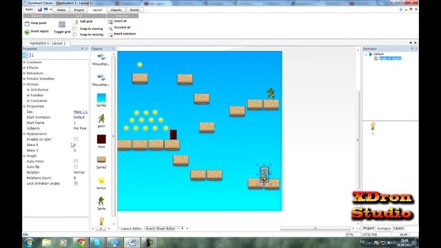 Как создать игру в жанре Платформер, урок 4 (Scirra Construct)
