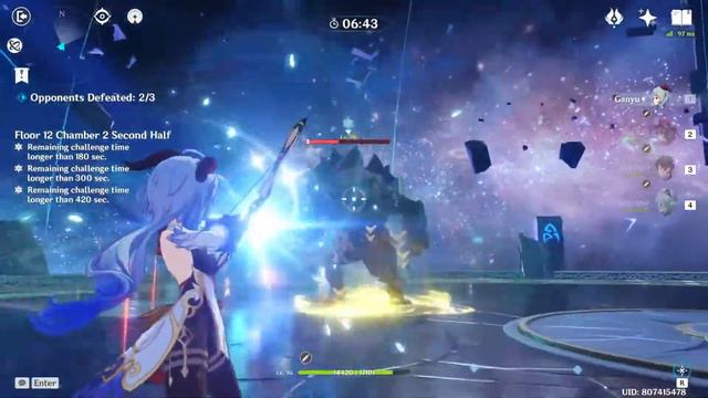 Genshin Impact 1.7 Spiral Diary Floor 12 Star 3/2/1