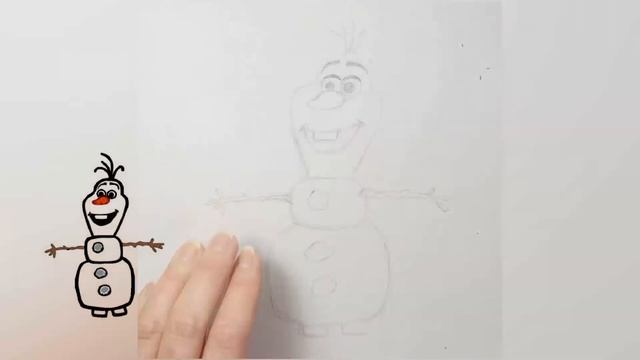 Как рисовать снеговика Олафа / How to draw a snowman Olaf