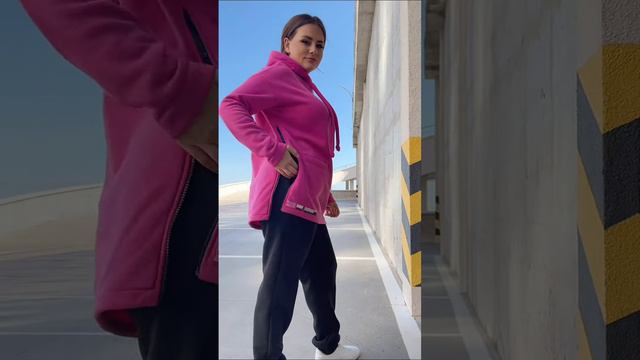 Теплый спортивный костюм на флисе зима розовый большого размера
