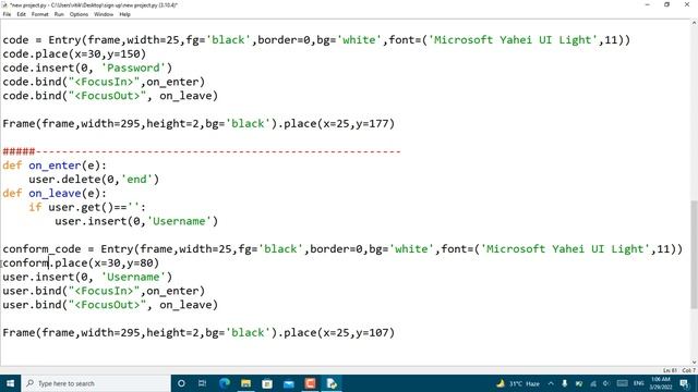 How To Create Signup/ Registration Form With Database Using Python |Tkinter Project #Database #part
