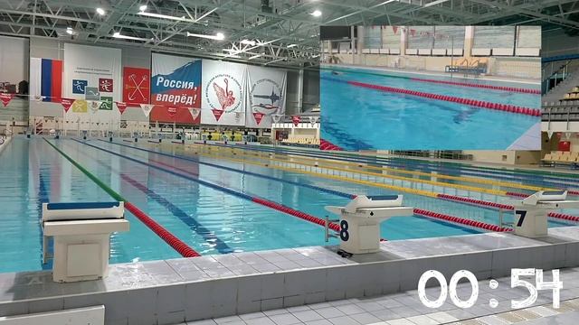 Соревнование  с Мамой и Папой в бассейне 50 метров!!!