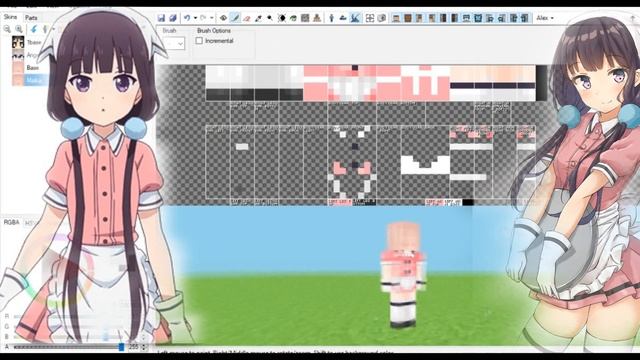 Minecraft Anime Skin #11【Maika Sakuranomiya - Blend S】