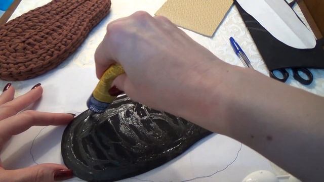 Женские тапки из трикотажной пряжи.Часть 2. Подошва из микропоры / МК8/