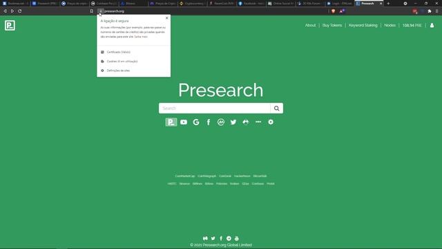 Motor De Busca Presearch... Indicado Para Aqueles Que Querem Algo Mais Que Uma Simples Pesquisa.