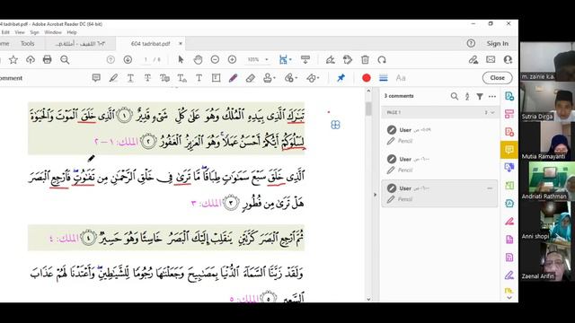 Latihan Tashrif Fi'il Shahih Dan Fi'il Mu'tal Surah Al-Mulk.