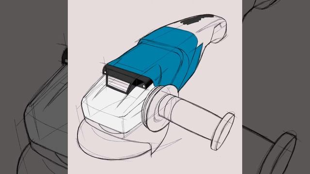 Angle Grinder Sketch In Procreate On IPad Air