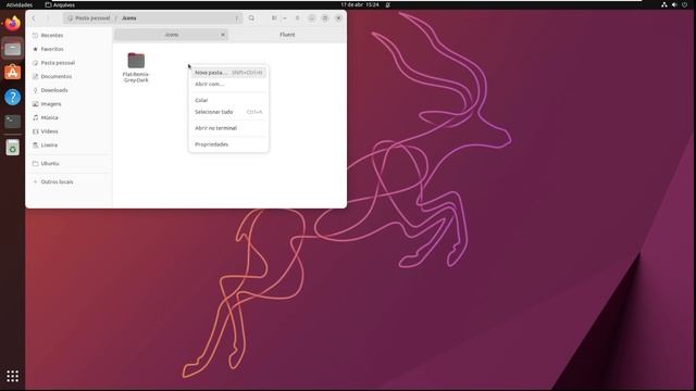 Customização: Ubuntu Gnome Com O Tema Fluent Dark Grey.