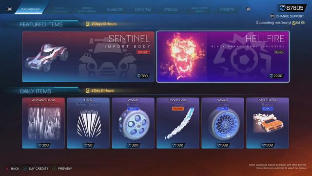 ROCKET LEAGUE ITEM SHOP - *BLACK MARKET* Black Hellfire Goal Explosion - 28.2.23