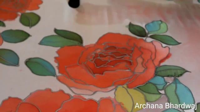 Hand Painted Silk Scarf | (Full Tutorial) |Silk Painting | How To Make Silk Painting , Steaming ,et