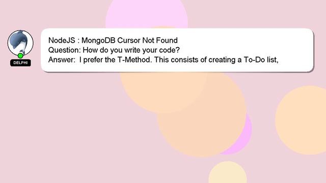 NodeJS : MongoDB Cursor Not Found