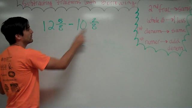 Subtracting Fractions And Borrowing
