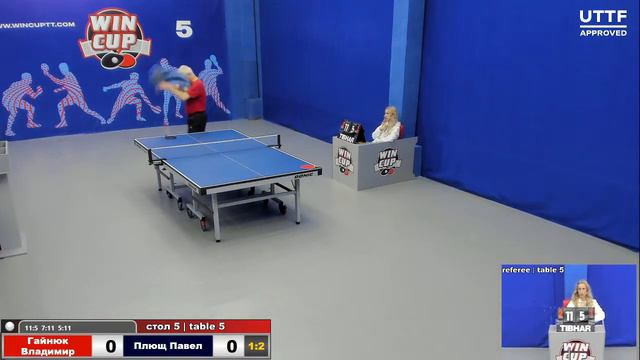 21:00 Гайнюк Владимир 3-2 Плющ Павел   стол 5 ЮГ-3 23.10.20