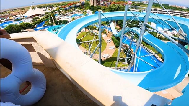 Cool UpHill Water Slide At Aquapark Nessebar
