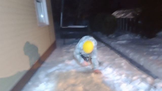 Первый снег. Василиса веселится