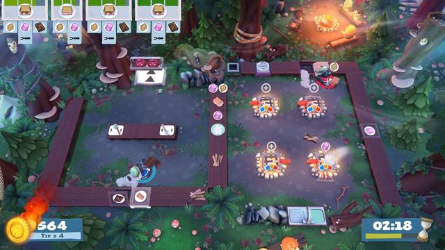 Overcooked 2 ~ 4 Stars ~ 2 Player Co-op ~ Campfire Cook Off 1-1