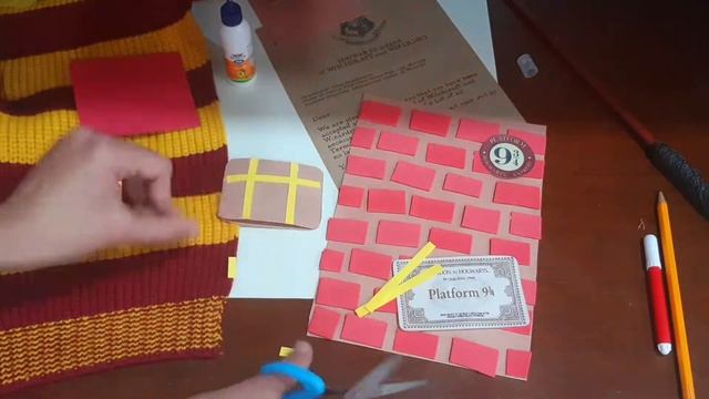 Harry Potter Scrapbooking Tutorial Part-1⚡Platform 9 ¾ Brick Wall + Hogwarts Acceptance Letter⚡HP⚡