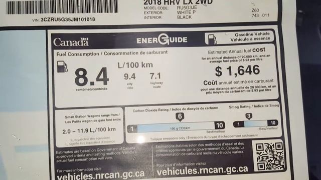 2018 HR V LX Fwd Manual
