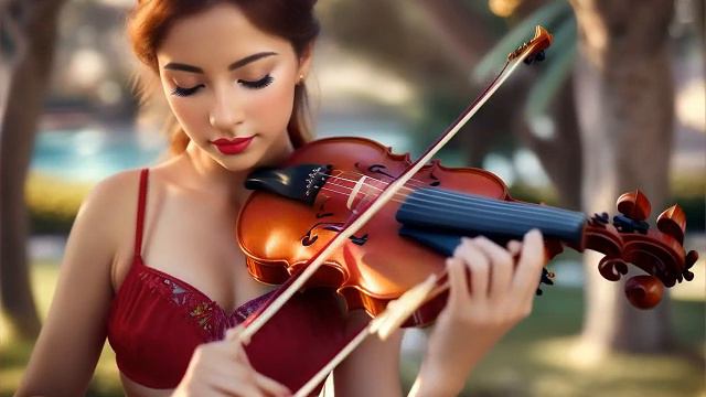 девушка играет на скрипке