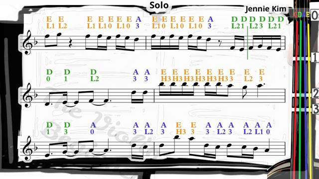 Solo | Jennie Kim | Violin SHEET MUSIC [With Fingerings] [Level 5]