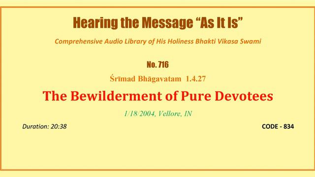 0716 SB 1 4 27, The Bewilderment Of Pure Devotees, 2004 01 18, Vellore, Tamil Nadu, INDIA, CODE   8