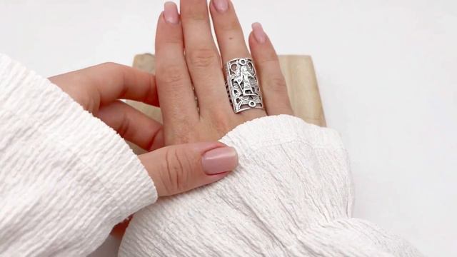 Женское серебряное кольцо Фараон, серебро 925, крупное геометрическое необычное колечко, этническое