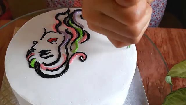 Whipped Cream Floral Girl Face Cake 🇳🇵| Daisy Flower Piping